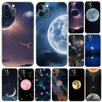 Чехол для телефона Space Love Moon для iPhone 5 5s 2020se 6 6s 7 8 plus x 10 XR XS 11 12 13 mini pro MAX черная задняя крышка из ТПУ iphone 5 5S SE 2016