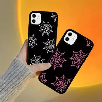 Чехол для телефона Spider web, силиконовый чехол из ПК+ТПУ для iPhone 11 12 13 Pro Max 8 7 6 Plus X SE XR, твердые чехлы iphone 14