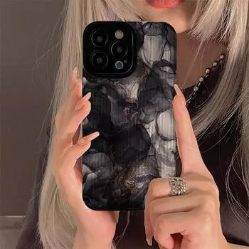 Чехол для телефона Spilling Ink Arts с мраморным узором для Iphone 11 12 13 14 Pro Max 14plus X Xr Xs Max 7 8 Plus, черный, белый цвет, чехол for iphoneXR(6.5 ) чёрный
