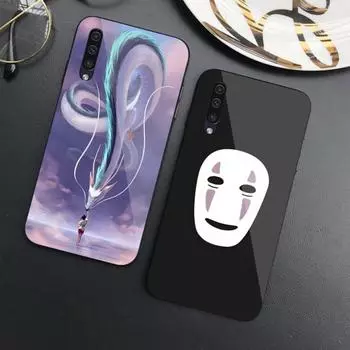 Чехол для телефона Spirited Away для Samung A32 A51 A52 NOTE 10 20 S10 S20 S21 S22 Pro Ultra Black PC Glass Phone Cover Samsung S22