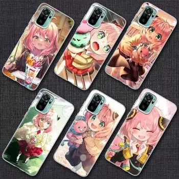 Чехол для телефона Spy X Family Anya Forger Anime для Xiaomi Redmi Note 9s 8 11 7 9 10 Pro 10s 11s 8Pro K40 с прозрачным чехлом, милые чехлы для девочек Redmi Note 7