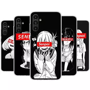 Чехол для телефона Sugoi Senpai японского аниме Waifu для Samsung Galaxy A55 A54 A53 A52 A15 A14 A13 A12 A35 A34 A33 A32 A25 A24 A23 A22 Samsung A14
