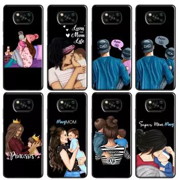 Чехол для телефона «Супер папа, мама, девочка-близнец» для POCO X3 GT F1 F2 F3 M3 M4 X3 Pro для Xiaomi Mi 11T Pro 10T 11 Lite Coque Mi 9