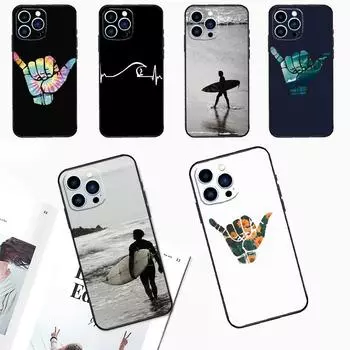 Чехол для телефона Surfer Surf Hang Loose Shaka для iPhone 15 14 13 12 11 Pro Max Plus Mini X XR XS Max 7 8 SE из мягкого ТПУ iPhone 15Pro MAX