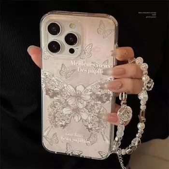 Чехол для телефона Sweet Dream Butterfly iPhone15 14, ремешок, совместимый с iPhone13 12 13promax
