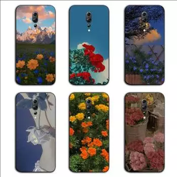 Чехол для телефона «Свежие цветы» для OPPO Find X5 X3 X2 A93 Reno 8 7 Pro A74 A72 A53, мягкий черный чехол для телефона OPPO Find X5