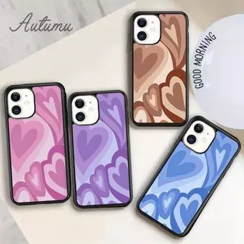 Чехол для телефона Swirl Hearts для iPhone 11 12 13 14 Pro Max mini X XR XS SE 2020 5 6S 7 8 Plus Samsung Galaxy S21 S22 Cover shell iPhone 6plus