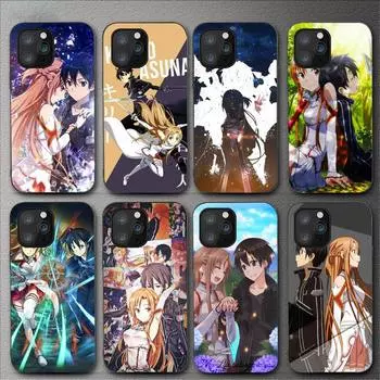 Чехол для телефона Sword Art Online Kirito Asuna Sao для Iphone 11 12 Mini 13 14 Pro Xs Max X 8 7 6s Plus 5 Se Xr Shell iPhone14ProMax
