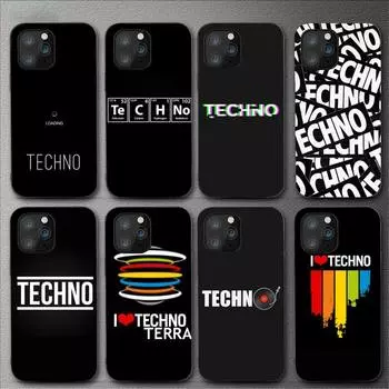 Чехол для телефона Techno Music для Iphone 11 12 Mini 13 14 Pro Xs Max X 8 7 6s Plus 5 Se Xr Shell iPhone14Max