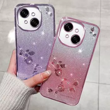 Чехол для телефона Tecno Spark Go 1 Flash Pink Flower Прозрачный противоударный защитный чехол с роскошным бриллиантовым блеском Tecno Spark Go 1 розовый