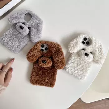 Чехол для телефона Teddy Dog Plush для iPhone 12/16Pro Max/8Plus/13/15 XR/XS iPhone 12 Mini