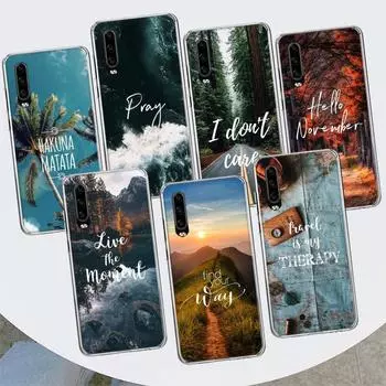 Чехол для телефона Travel Mountain Beach Proverb для Huawei P30 P20 P10 P40 P50 Pro Mate 20 40 30 10 Lite, популярный подарок Fundas Art Huawei P30