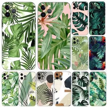 Чехол для телефона Tree Leaves для iPhone 5 5s 2020se 6 6s 7 8 plus x 10 XR XS 11 12 13 mini pro MAX черная задняя крышка из ТПУ iphone 5 5S SE 2016