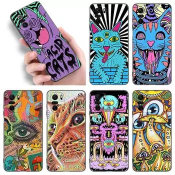 Чехол для телефона Trippy Psychedelic Mushrooms Eye для Xiaomi POCO F2 F3 M2 M3 M4 X3 X4 Pro NFC F4 GT 5G F1 X2 C3 C31 C40 M5S Xiaomi POCOphone F1