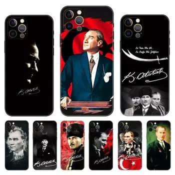 Чехол для телефона Turkey Mustafa Kemal Ataturk для iPhone 2020se 6 6s 7 8 plus x 10 XR XS 11 12 13 mini pro MAX черный чехол из ТПУ iphone 5 5S SE 2016