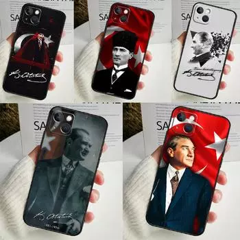 Чехол для телефона Turkey Mustafa Kemal Ataturk для iPhone 16 15 14 12 11 13 Pro Max 7 8 Plus X XR XS Max 13 12 Mini Cover iPhone XR
