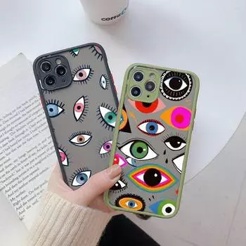 Чехол для телефона Turkish Evil blue eye матовый прозрачный для iphone 14 11 12 13 plus mini x xs xr pro max iPhone11pro