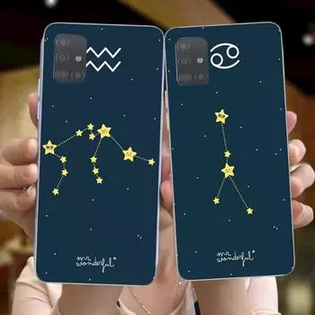 Чехол для телефона Twelve Constellations для Huawei P50 P40 P30 Pro Mate 40 30 Pro Nova 8 8i Y7P Honor Прозрачный чехол для телефона Huawei P50 Pro