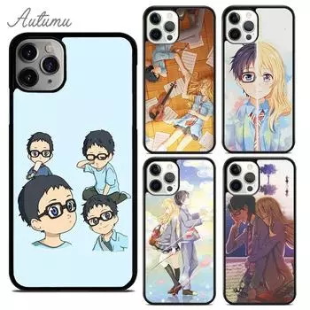 Чехол для телефона «Твоя апрельская ложь» с японским аниме для iPhone 11 12 13 14 Pro Max mini XR XS SE 2020 6S 7 8 Plus Samsung S21 S22 iPhone 6plus