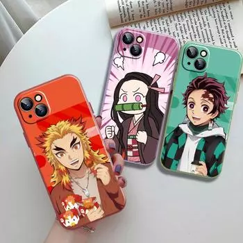 Чехол для телефона «Убийца демонов» для iPhone 13 12 11 Pro Mini X XR XS Max 6 6S 6 7 8 Plus SE 2020, милый чехол с рисунком аниме из ТПУ 6 6S