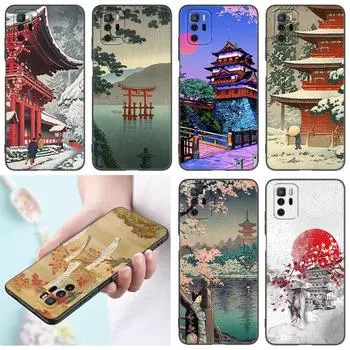 Чехол для телефона Ukiyo-e в японском стиле с рисунком для Xiaomi Redmi Note 7 8 9 10 Lite 11 11E 11T 12 Pro 11S 4G 10T 5G 8T 9S 10S, черный чехол Redmi Note 7(Pro)