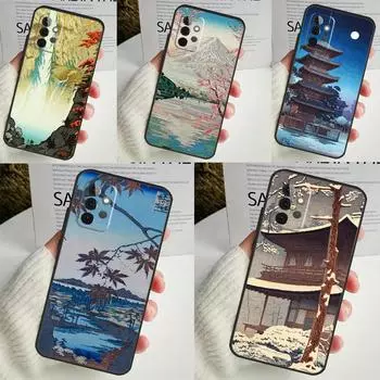 Чехол для телефона Ukiyo-e в японском стиле для Samsung Galaxy A14 A34 A54 A12 A32 A52 A51 A71 A53 A33 A13 A15 A25 A35 A55 Samsung A54 5G