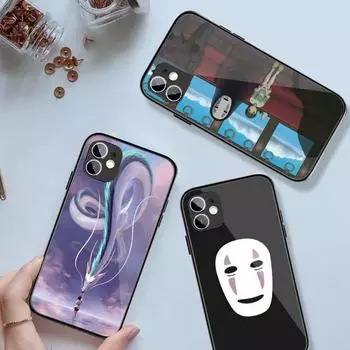 Чехол для телефона «Унесенные призраками» для IPhone 14, 13, 12, 11 XS X 8, 7, 6 Plus Mini Pro Max SE 2022, черный ПК, стеклянный чехол из ТПУ для телефона iPhone 14