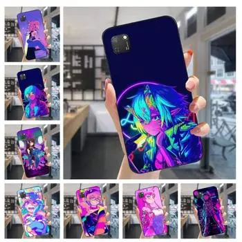 Чехол для телефона Vaporwave Glitch Neon Anime Girl для Huawei Mate 40 30 20 10 Pro Lite Nova 9 8 5T Y7p Y7 мягкий черный чехол для телефона Huawei Mate40