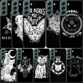 Чехол для телефона «Ведьма и кошка» на заказ для Samsung Galaxy A12 A22 A32 A42 A52 A72 A54 A34 A24 A14 A73 A53 A33 A23 A13 5G F52 F62 Samsung A72 5G