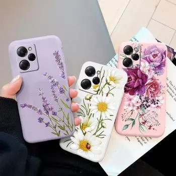 Чехол для телефона Vintage Flowers Leaves Plant Rose для Xiaomi Poco X5 Pro X5pro F6 X6 Pr X4 Pro 5G M4 Pro C40 F3 M3 Lavender Fundas Silicone Back Cover Poco X5 Pro