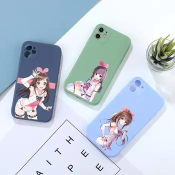 Чехол для телефона Virtual Idol Kizuna AI для IPhone 14 11 12 13 Pro Max X XR XSMax 6 6S 7 8 Plus SE 2022, мягкий квадратный цветной чехол для телефона iPhone 14