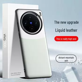 Чехол для телефона VivoX100 из жидкой кожи: Защитный чехол от падения и обрастания, доступна цельная доставка vivoX100 big hole чёрный/белый