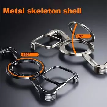 Чехол для телефона в форме буквы Z с вращающейся на 360 градусов подставкой, ударопрочный, безрамный, с рассеиванием тепла iPhone16promax серый