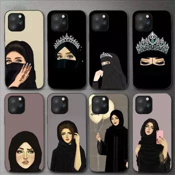 Чехол для телефона в хиджабе с лицом мусульманки и исламской девушки для Iphone 11 12 Mini 13 14 Pro Xs Max X 8 7 6s Plus 5 Se Xr Shell iPhone11