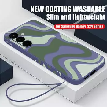 Чехол для телефона в полоску с вихревым узором для Iphone 15 14 13 Pro 12 11 Xr Xs 8 Samsung S24 S20fe A23 A14 A73 A32 A54 S23 + S20 A13 S10 Note 20, чехол-бампер iPhone 15 розовый