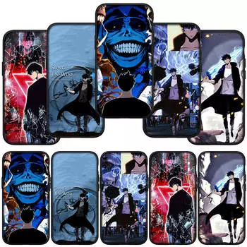 Чехол для телефона в стиле аниме Sung Jinwoo Solo Leveling для iPhone 15 14 Xiaomi Redmi Note 13 12 11 Pro Max X 8 7 XR Samsung Galaxy A24 A15 S24 S23 Huawei OPPO A38