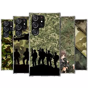 Чехол для телефона в стиле милитари с камуфляжным принтом для Samsung Galaxy S24 S23 S22 Ultra S21 S20 Fe S10 Plus S10E S9 S8 + чехол-панель Samsung S9 Plus