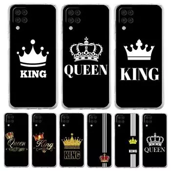 Чехол для телефона в стиле пары с короной, королем и королевой для Samsung A13 A33 A73 A53 A23 A51 A71 A21S A12 A31 A41 A05s A03S A15 A25 A32 5G Samsung A15