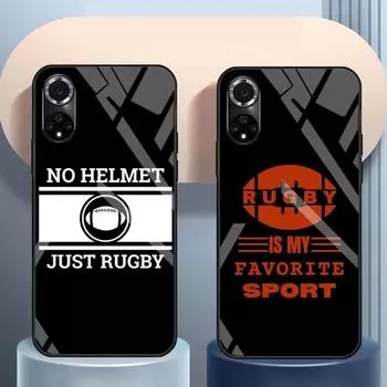 Чехол для телефона в стиле регби, стеклянный чехол для Huawei P P50 10 20 30 40 Pro Plus P9 P Smart 2019 2021 P Smartplus Smart Z Huawei P10