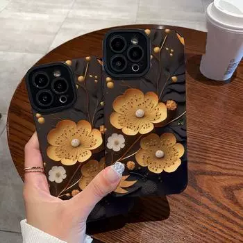 Чехол для телефона в стиле ретро с цветами для Iphone 14 Pro Max 11 13 Mini 12, противоударная задняя крышка-бампер для Iphone Xr Xs Max X 7 8 Plus Se2020 iphone 6s 6