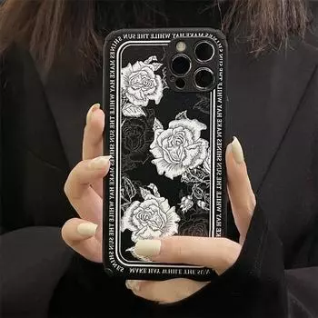 Чехол для телефона в стиле ретро с цветами и цветочным принтом для Iphone14 13 12 11 Promax X Xr 7 8 Plus Se2, мягкая силиконовая защитная задняя крышка 1125 for iphone 13Pro Max