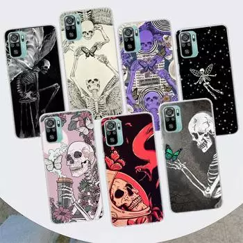 Чехол для телефона в стиле ретро с изображением черепа и бабочки для Xiaomi Redmi 12 12C 10 10C 10A 9T 9C 9A 9 8 8A 7 7A 6 6A K20 K30 K40 Pro S2 Fundas Cover Redmi 6 Pro