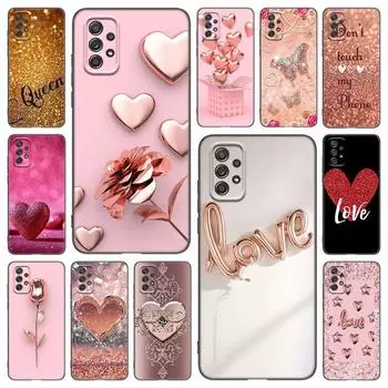 Чехол для телефона в стиле розового золота с любовью для Samsung Galaxy A21 A30 A50 A52 S A13 A22 A32 A33 A53 A73 5G A11 A12 A31 A51 A70 A71 A72 Samsung A11