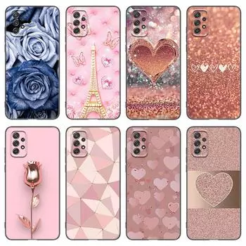 Чехол для телефона в стиле розового золота с любовью для Samsung A04 A21 A30 A50 A52 S A13 A14 A22 A23 A32 A53 A73 5G A11 A12 A31 A33 A51 A70 A71 A72 Samsung A04 4G