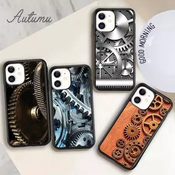 Чехол для телефона в стиле стимпанк с механическими шестернями для iPhone 11 12 13 14 Pro Max mini XR XS SE 2020 6S 7 8 Plus Samsung Galaxy S21 S22 iPhone 6plus