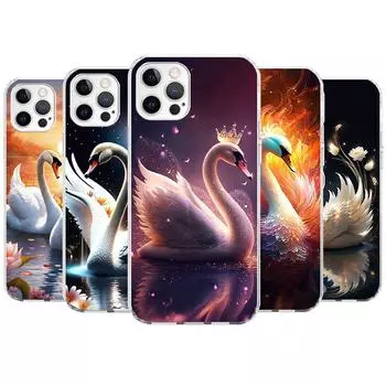 Чехол для телефона White Swan Grace Art для Apple iPhone 11 12 13 15 14 Pro 7 XR X XS Max 8 Plus + Mini SE, мягкая обложка с индивидуальным принтом iPhone XR
