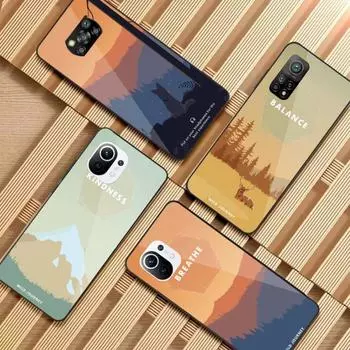 Чехол для телефона Wild для Xiaomi 12 11T 10 9 Redmi Note 11 10 10S Pro Redmi 9 9A 8, черный стеклянный чехол для телефона из поликарбоната Xiaomi 12-12X