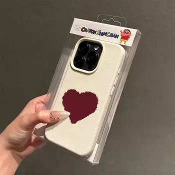 Чехол для телефона Wine Red Heart для Apple iPhone 16promax - мягкий силиконовый милый чехол для телефона с рисунком из кожи личи для iPhone 16/15/14/13/12/11/XS/XSMAX/XR Apple 16 оранжевый