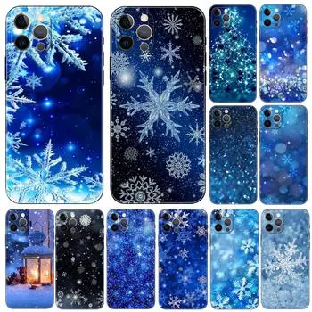 Чехол для телефона Winter Snowflakes для iPhone 5 5s 2020se 6 6s 7 8 plus x 10 XR XS 11 12 13 mini pro MAX черная задняя крышка из ТПУ iphone 5 5S SE 2016