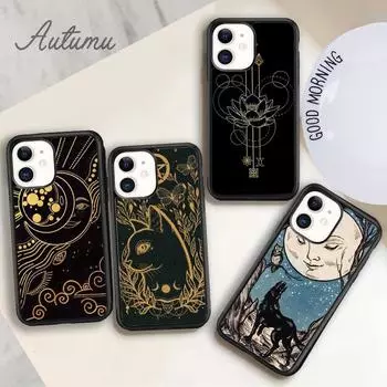 Чехол для телефона Witches Moon Tarot Mystery тотем для iPhone 11 12 13 14 Pro Max mini X XR XS SE 2020 6S 7 8 Plus Galaxy S21 S22 iPhone 6plus